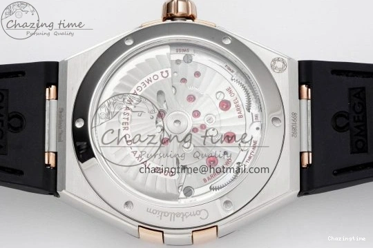 0211 Constellation Black Ceramic SS RG 8F 1:1 Best Edition White Textured Dial on Black Gummy Strap A Sustainable 7804